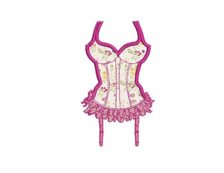 Instant download machine embroidery applique woman lingerie corset