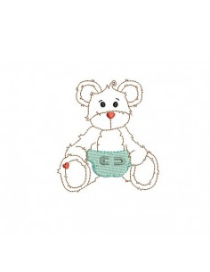 machine embroidery design  little bear