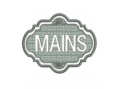 machine embroidery design hands text embossed