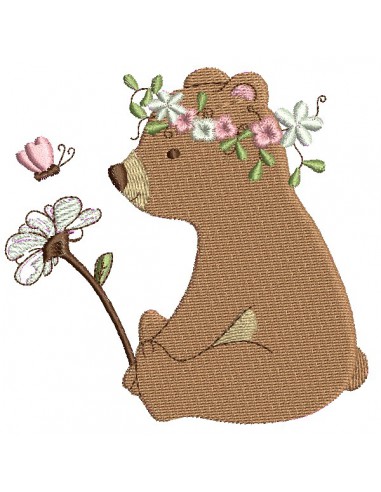 machine embroidery design  little bear