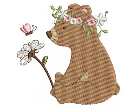 machine embroidery design  little bear