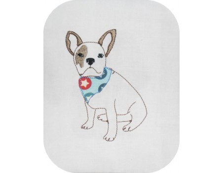 Motif de broderie machine bouledogue