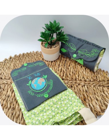 machine embroidery design Reusable Shopping Bags environmentally friendly ith