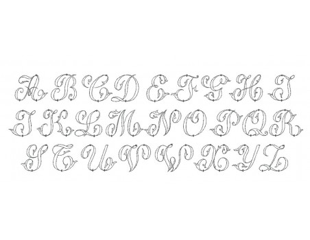 Motif de broderie machine alphabet monogramme Alice