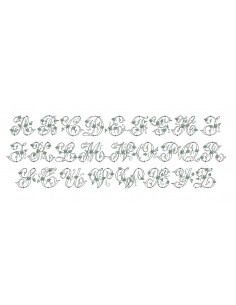Motif de broderie machine alphabet monogramme Alice