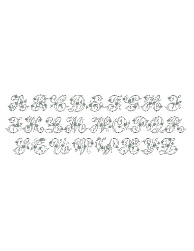 Instant download Monogram Font Machine Embroidery Designs 4"x4"