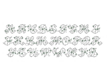 Instant download Monogram Font Machine Embroidery Designs 4"x4"