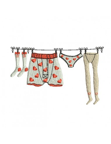 machine embroidery  design small linen underwear rope