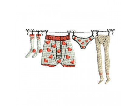 machine embroidery  design small linen underwear rope