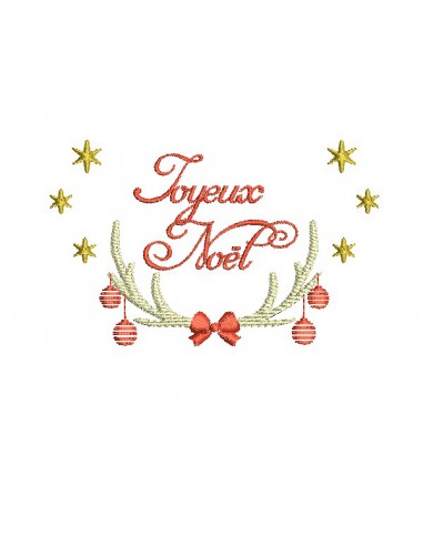 Motif de broderie machine bois du cerf de Noël