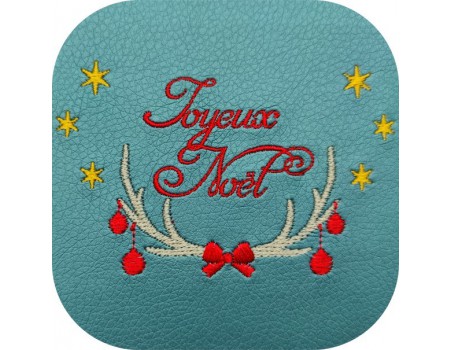 machine embroidery design  Christmas deer antlers