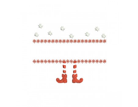 Motif de broderie machine pieds du  lutin de Noël