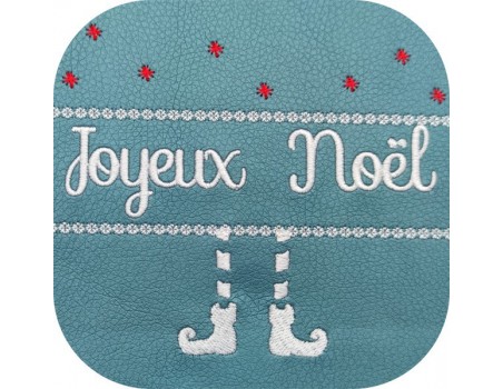 Motif de broderie machine pieds du  lutin de Noël