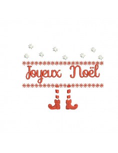 machine embroidery design  customizable christmas elf feet