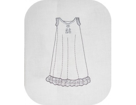 Motif de broderie machine Chemise de nuit ancienne