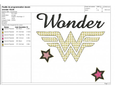 machine embroidery design mylar  wonder customizable