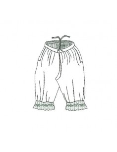 Motif de broderie machine Panty  de grand mère en redwork