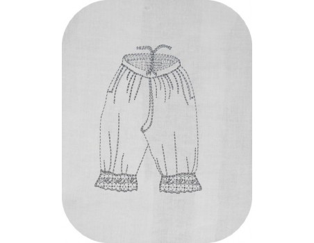 Motif de broderie machine Panty  de grand mère en redwork