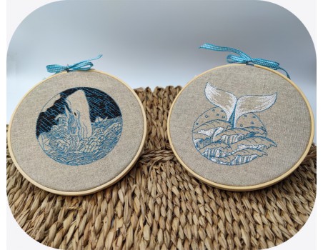 Motif de broderie machine  queue de baleine