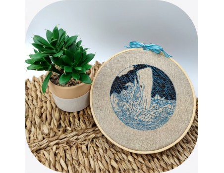 machine embroidery design  whale