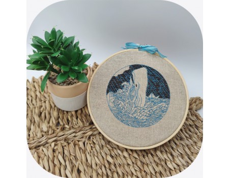 Motif de broderie machine   baleine