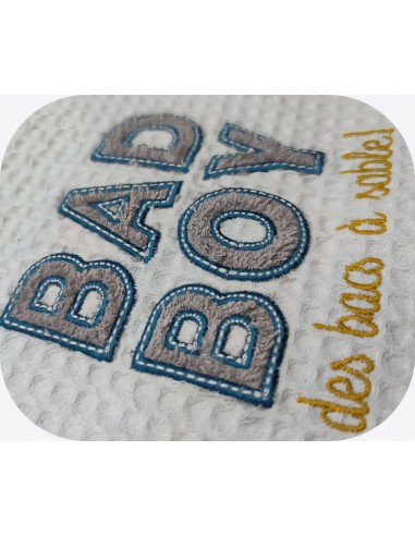 Motif de broderie machine  bad boy appliqué