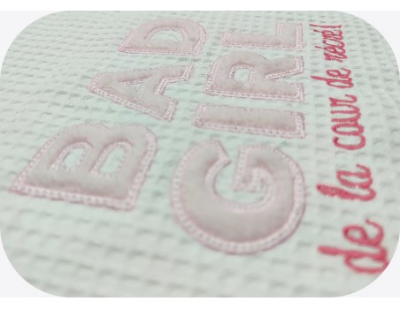 Motif de broderie machine  bad girl appliqué