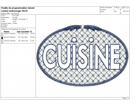 machine embroidery design frame kitchen embossed