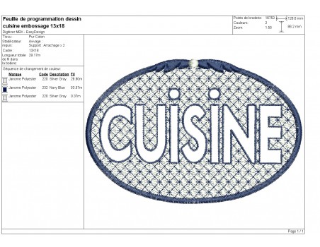 machine embroidery design frame kitchen embossed