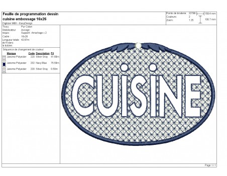 machine embroidery design frame kitchen embossed