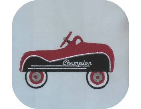 Motif de broderie machine Voiture de course rétro