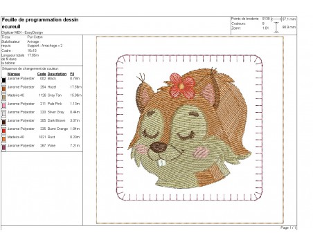 Motif de broderie machine ITH memory 4 animaux portraits filles