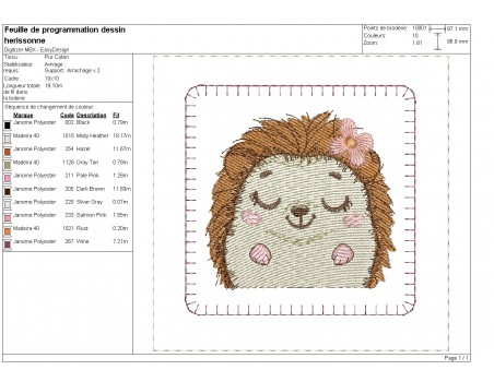 Motif de broderie machine ITH memory 4 animaux portraits filles