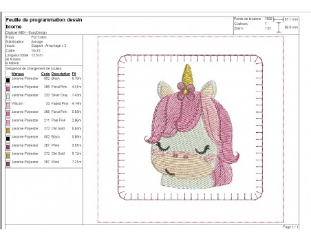 machine embroidery design ith flower animal heads girl montessori memory n° 4