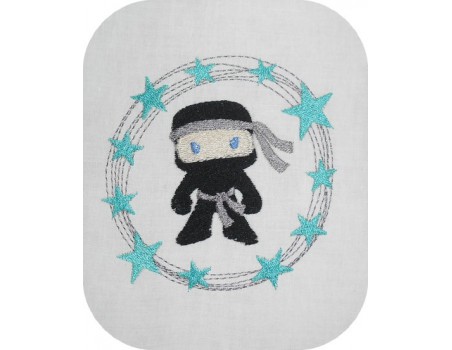 machine embroidery design  circle frame star