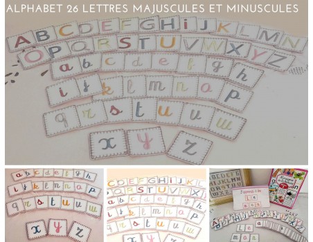 Motif de broderie machine  alphabet  j'apprends à lire ITH