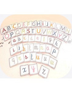 Motif de broderie machine  alphabet  j'apprends à lire ITH