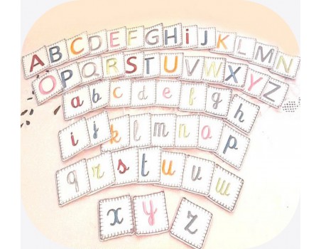 Motif de broderie machine  alphabet  j'apprends à lire ITH