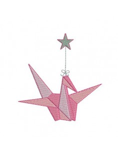 machine embroidery design  crane japon 4x4 and 5x7 hoop