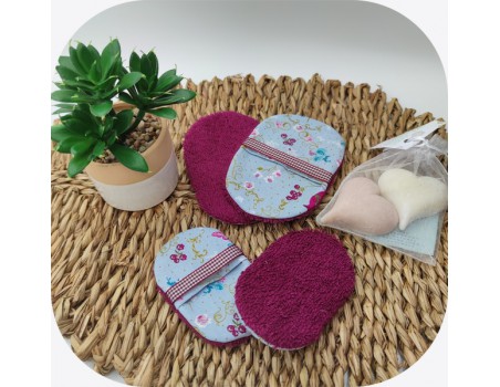 Motif de broderie machine  lingettes  en ITH