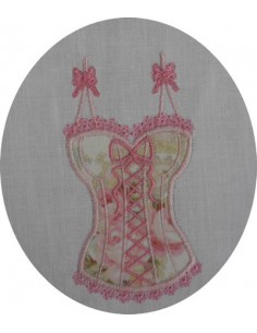 Motif de broderie machine Lingerie bustier appliqué