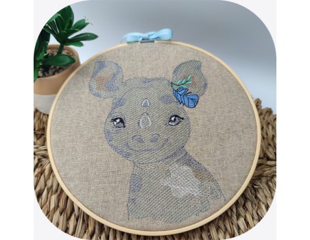 machine embroidery design watercolor rhinoceros