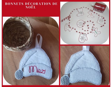 Motif de broderie machine bonnet de Noël  ITH