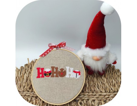 machine embroidery design  Christmas ho ho ho