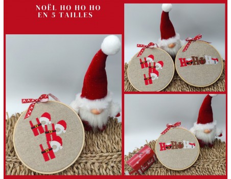 Motif de broderie machine habits père  Noël ho ho ho