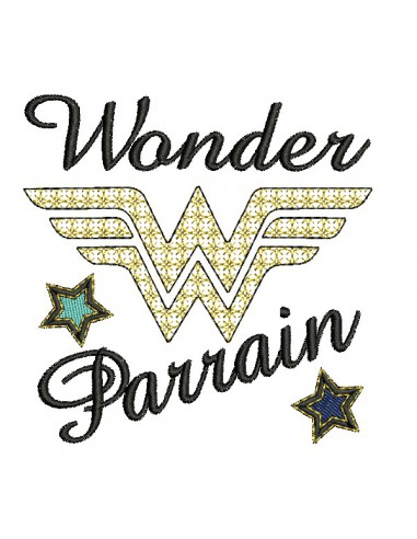 Motif de broderie machine wonder parrain en mylar