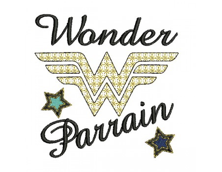 Motif de broderie machine wonder parrain en mylar