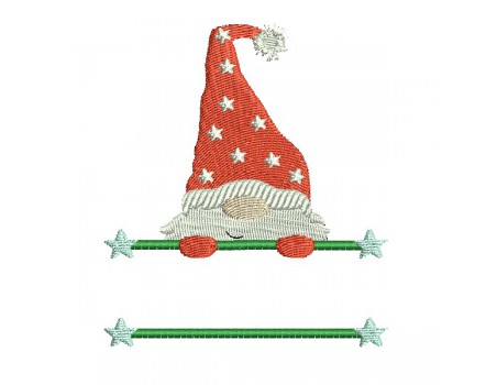 machine embroidery design customizable gnome