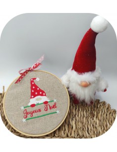 Motif de broderie machine gnome prénom