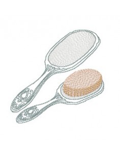 Motif de broderie machine Ensemble brosse miroir  10x10 cm